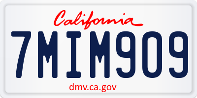CA license plate 7MIM909