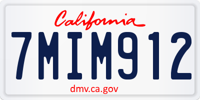 CA license plate 7MIM912