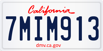 CA license plate 7MIM913