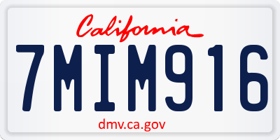 CA license plate 7MIM916