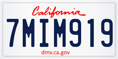 CA license plate 7MIM919