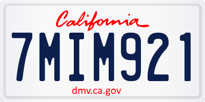 CA license plate 7MIM921