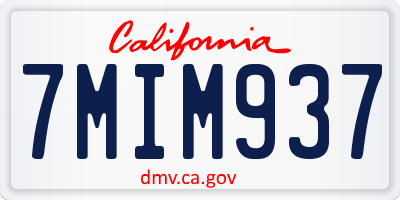 CA license plate 7MIM937