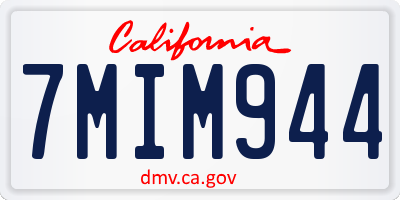 CA license plate 7MIM944