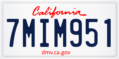 CA license plate 7MIM951