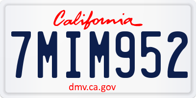 CA license plate 7MIM952