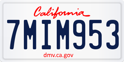CA license plate 7MIM953