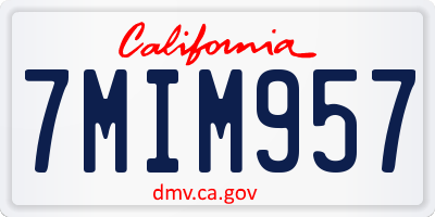 CA license plate 7MIM957