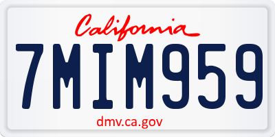 CA license plate 7MIM959