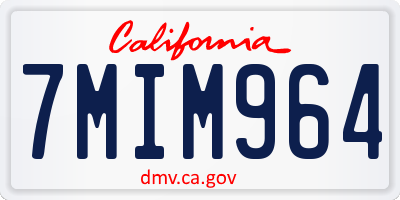 CA license plate 7MIM964