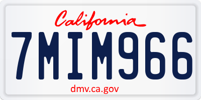 CA license plate 7MIM966