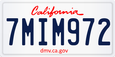 CA license plate 7MIM972