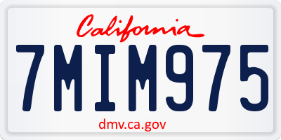 CA license plate 7MIM975