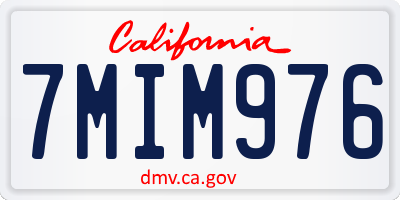 CA license plate 7MIM976
