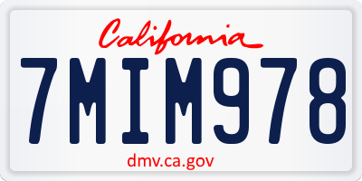 CA license plate 7MIM978