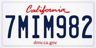 CA license plate 7MIM982