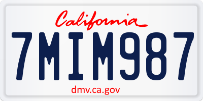 CA license plate 7MIM987