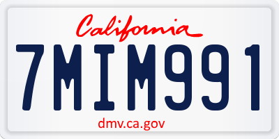 CA license plate 7MIM991