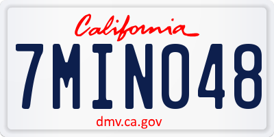 CA license plate 7MIN048