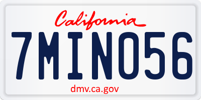 CA license plate 7MIN056