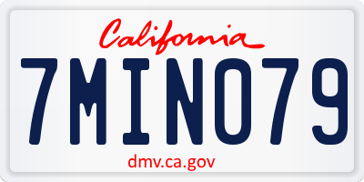 CA license plate 7MIN079