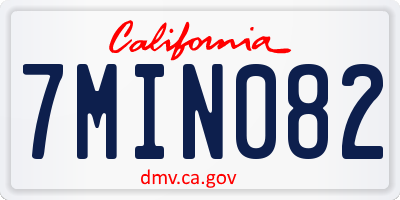 CA license plate 7MIN082