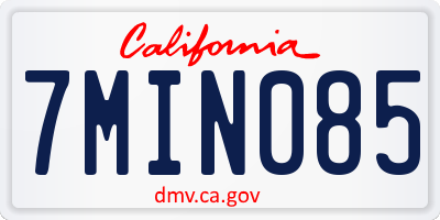CA license plate 7MIN085