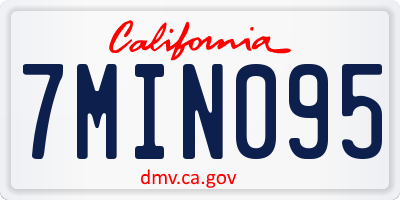 CA license plate 7MIN095