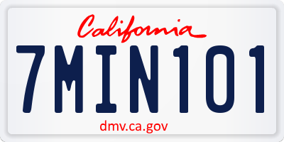 CA license plate 7MIN101