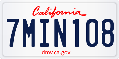 CA license plate 7MIN108