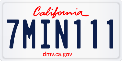 CA license plate 7MIN111