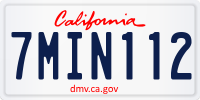 CA license plate 7MIN112