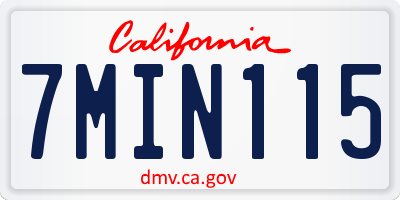 CA license plate 7MIN115