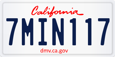 CA license plate 7MIN117