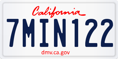 CA license plate 7MIN122