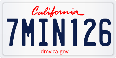CA license plate 7MIN126