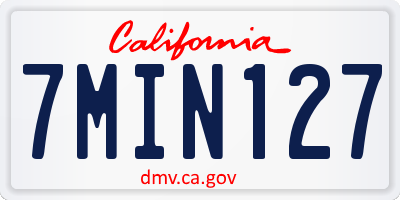 CA license plate 7MIN127