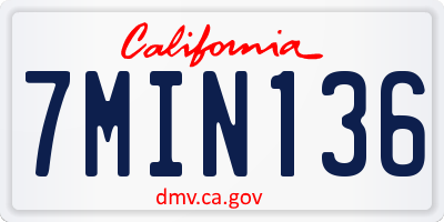 CA license plate 7MIN136
