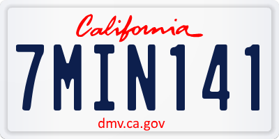 CA license plate 7MIN141