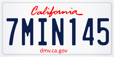 CA license plate 7MIN145