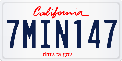 CA license plate 7MIN147