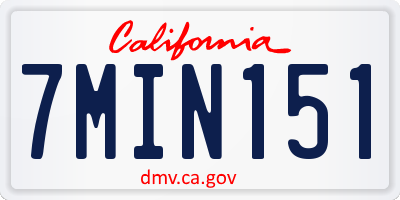 CA license plate 7MIN151