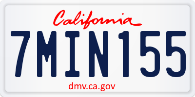 CA license plate 7MIN155