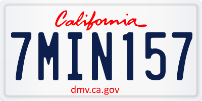 CA license plate 7MIN157