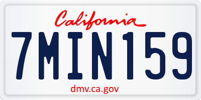 CA license plate 7MIN159