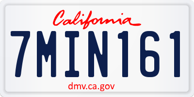 CA license plate 7MIN161