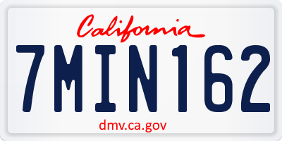 CA license plate 7MIN162