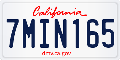 CA license plate 7MIN165