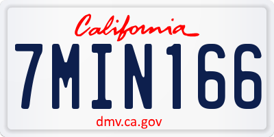 CA license plate 7MIN166