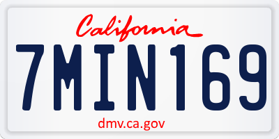 CA license plate 7MIN169